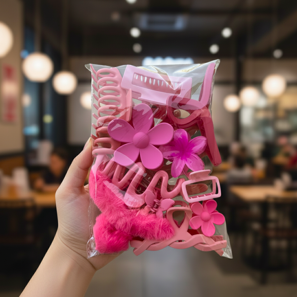 10pcs Pink Claw Clips Bundle