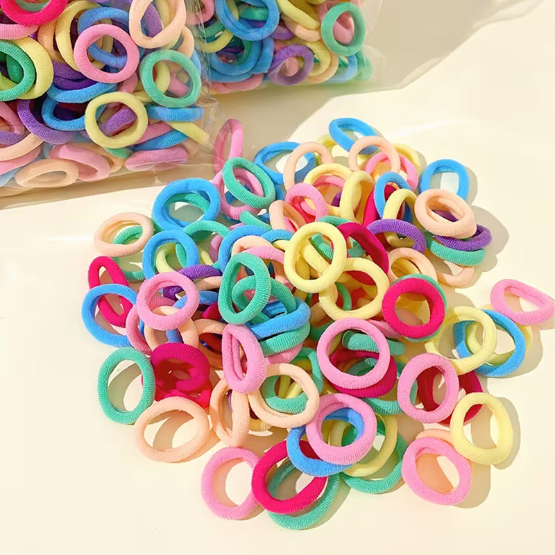 100pcs Multi-color Mini Hair Ties Pouch