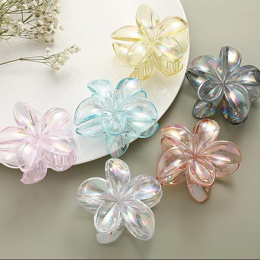 Small Transparent Floral Clip