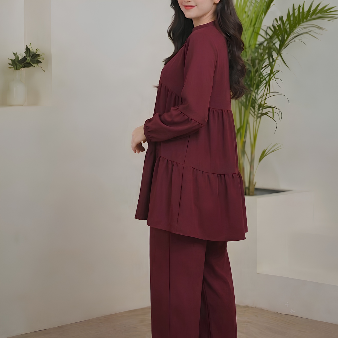 Summer 2pc Stitched - Maroon