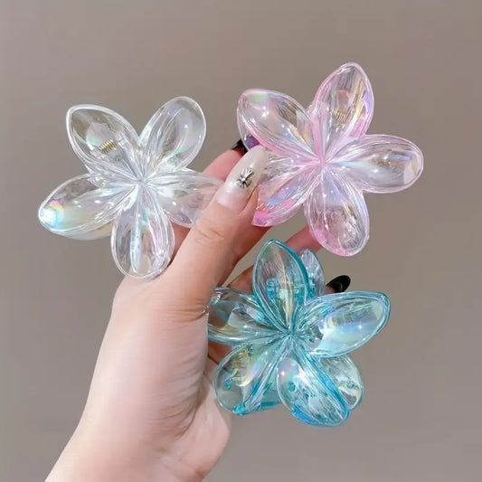 Transparent Flower Hair Claw