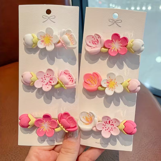 3/6pcs Cherry Blossom Hairpins