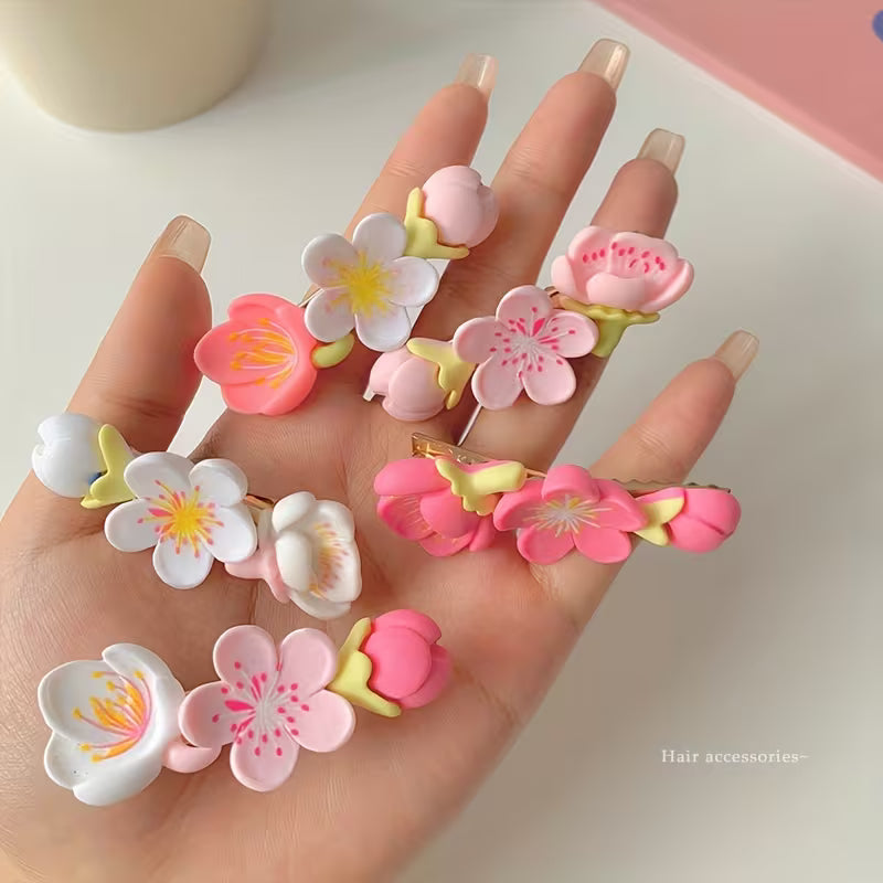 3/6pcs Cherry Blossom Hairpins