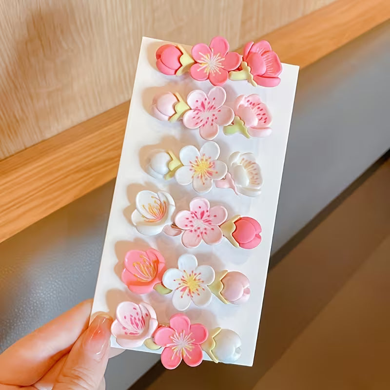 3/6pcs Cherry Blossom Hairpins