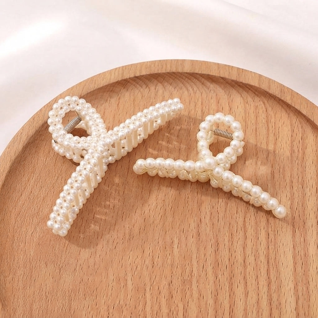 Faux Pearl Claw Clip