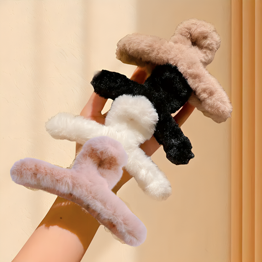 Fluffy 4-Piece Hair Claw Clip Set