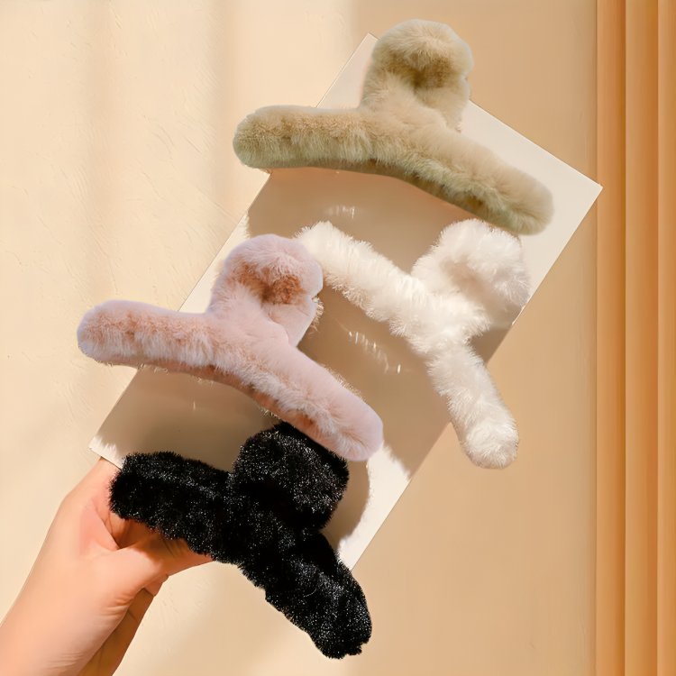 Fluffy 4-Piece Hair Claw Clip Set