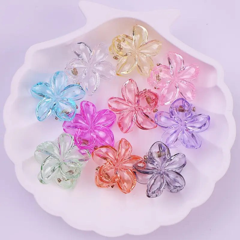 Small Transparent Floral Clips