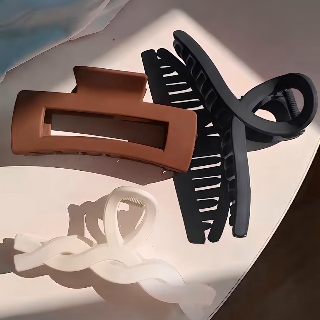 8pcs Earthy Tone Claw Clips Set