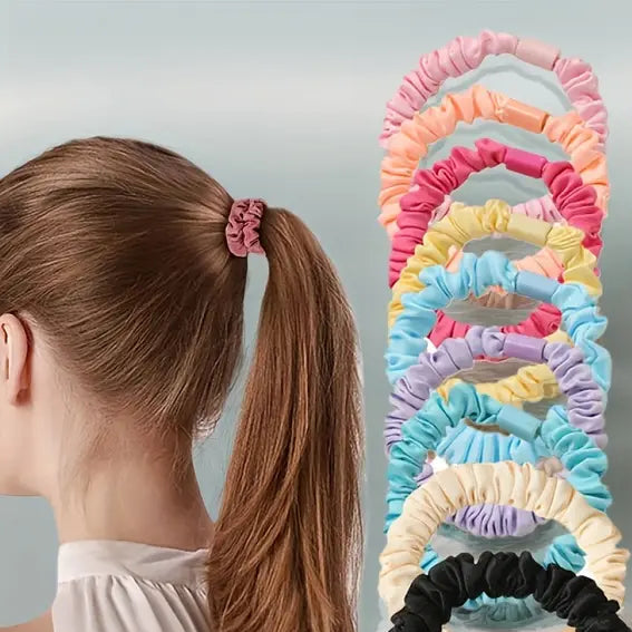 6pcs Candy Color Skinny Hair Ties