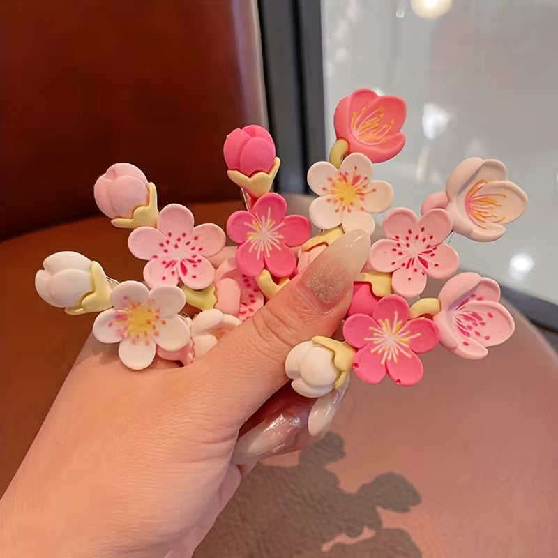 3/6pcs Cherry Blossom Hairpins