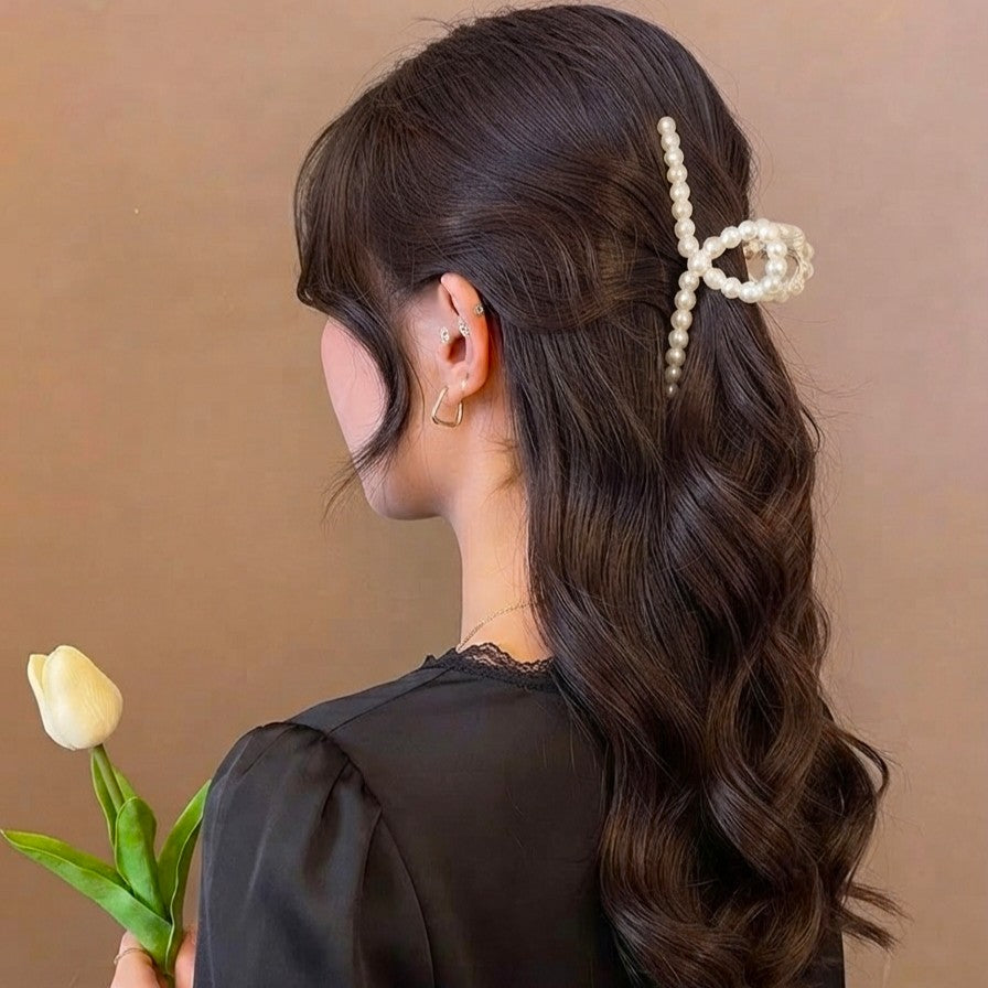 Faux Pearl Claw Clip