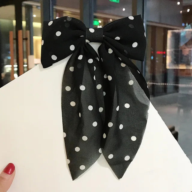 Fairy Hair Bow in Polka Dot Print