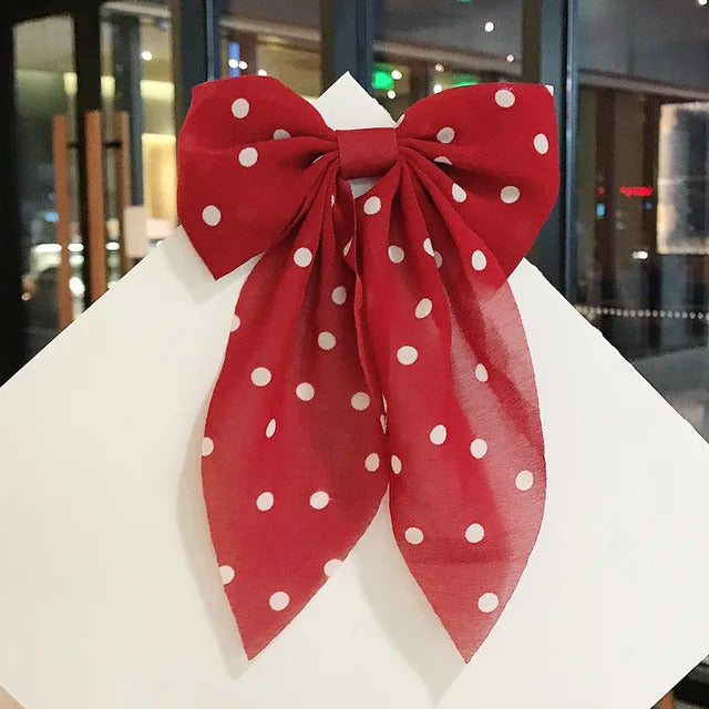 Fairy Hair Bow in Polka Dot Print