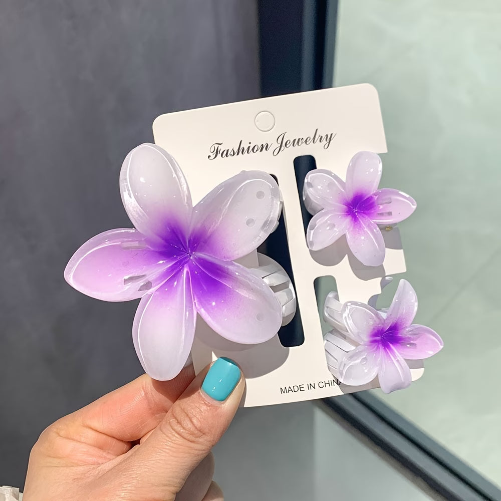 Mini and Large Flower Claw Clips Set