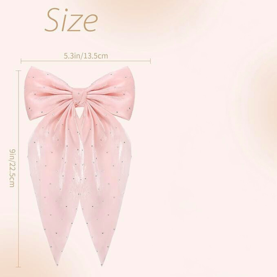 Rhinestone Hair Bow Clip