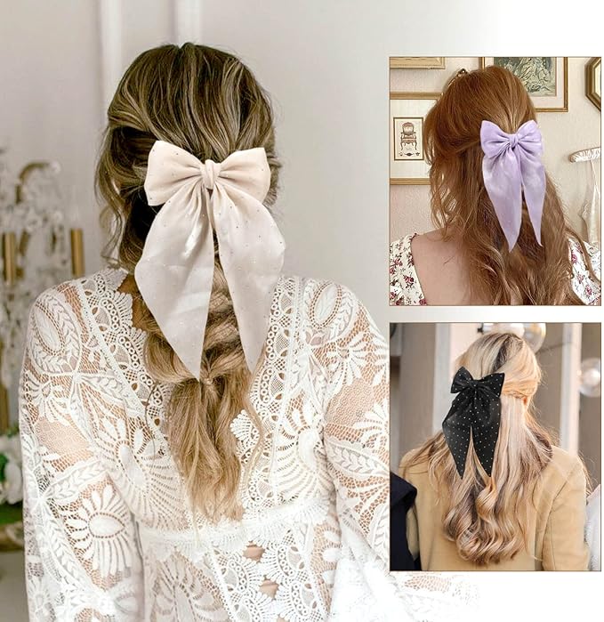 Rhinestone Hair Bow Clip