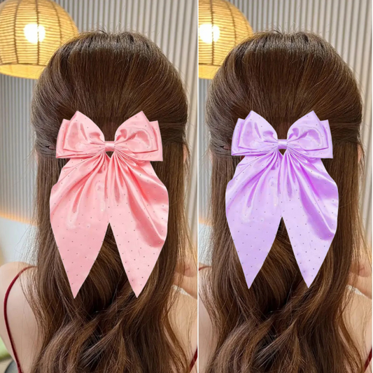 Rhinestone Hair Bow Clip