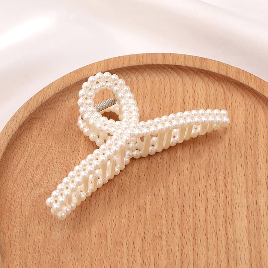 Faux Pearl Claw Clip