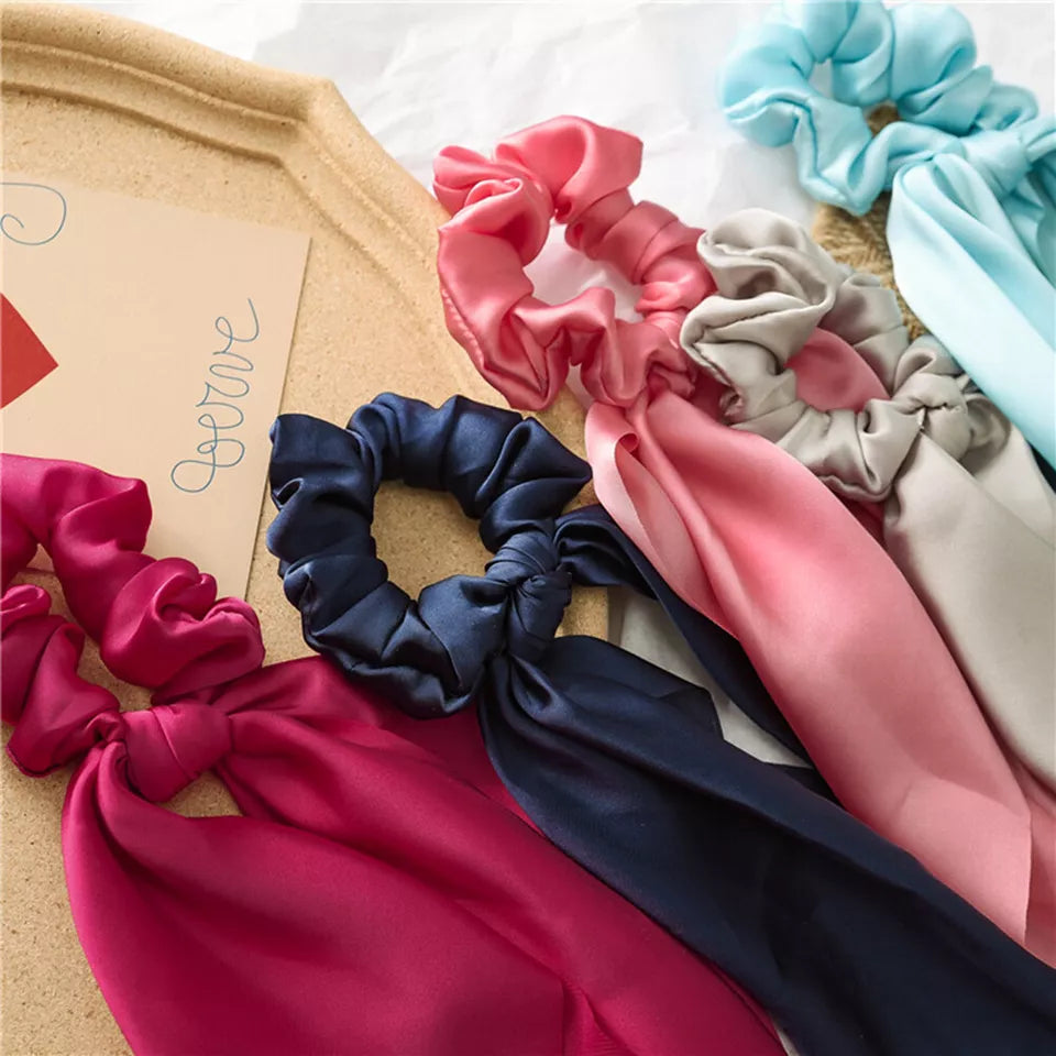 Long Tail Silk Scrunchie (PACK OF TWO)