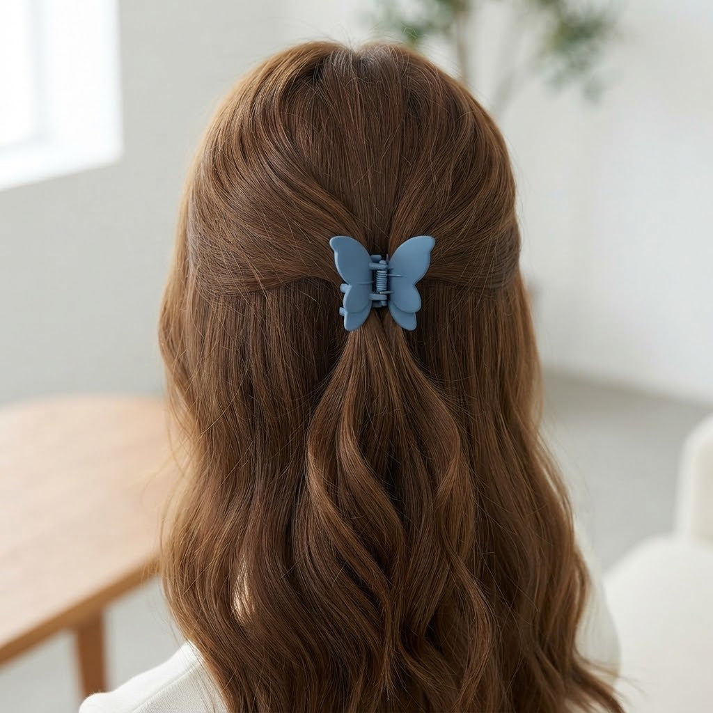2pc Small Matte Butterfly Clips