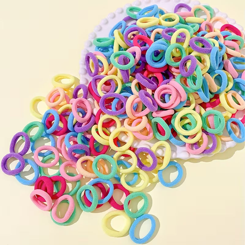 100pcs Multi-color Mini Hair Ties Pouch