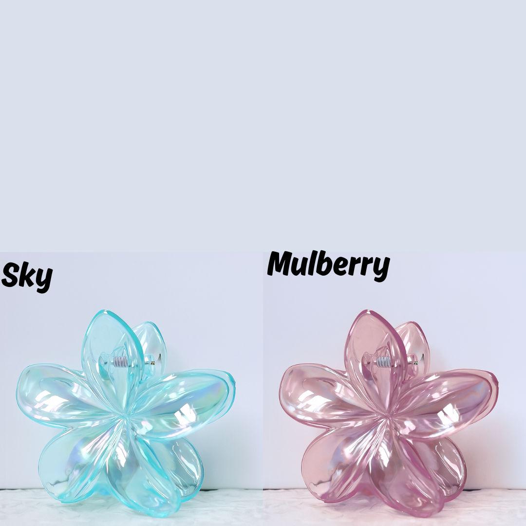 Small Transparent Floral Clips