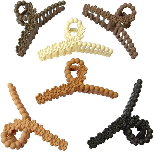 Set Of 4 Blossom Twist Claw Clips