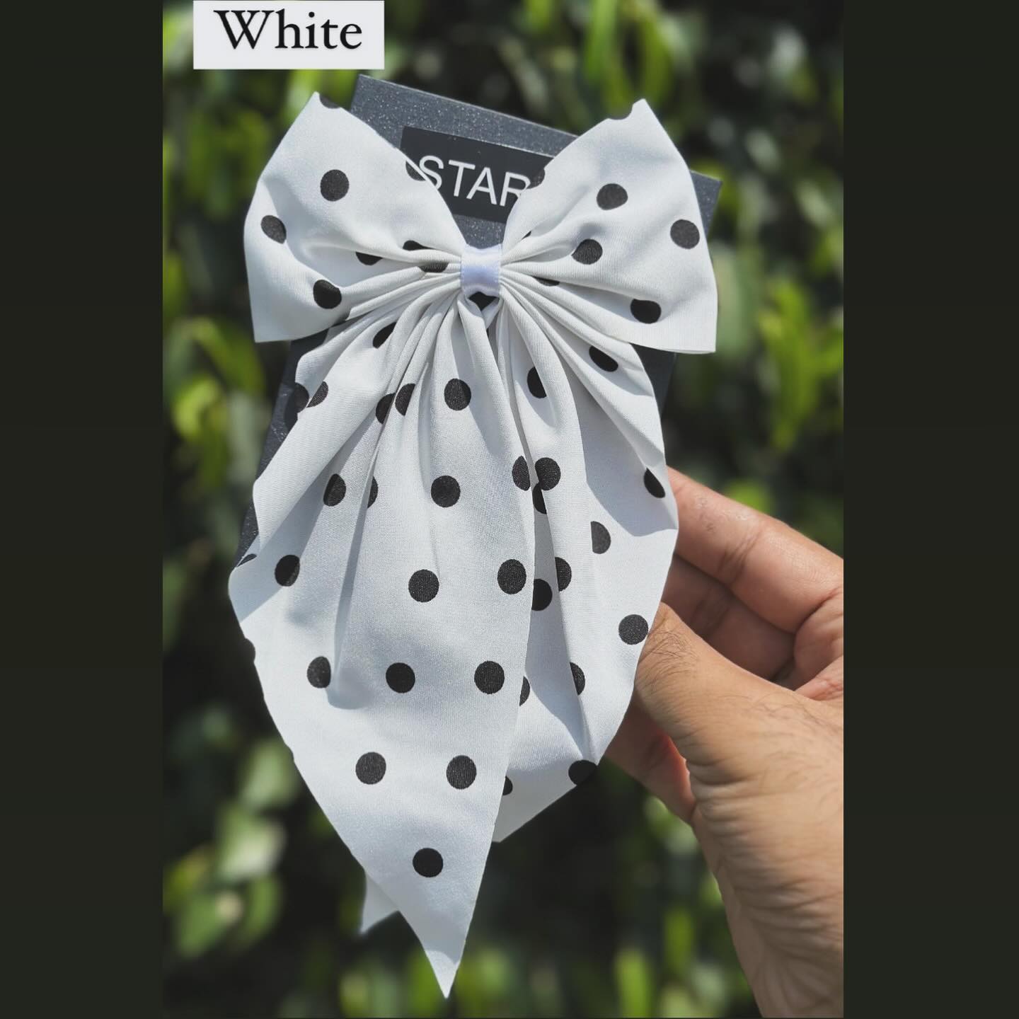 Fairy Hair Bow in Polka Dot Print